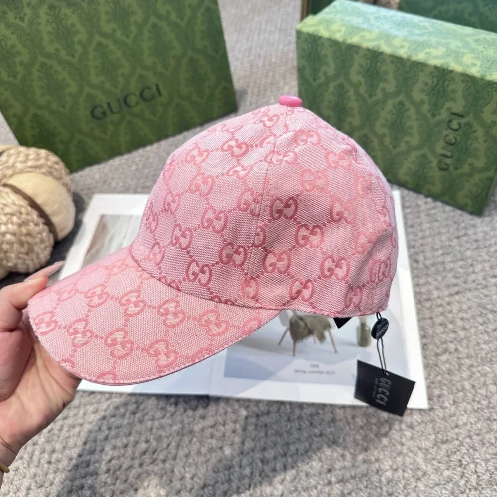 Gucci Pink Logo Pattern Cap - Picture 6 of 9
